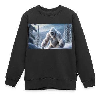 Sasquatch Bigfoot in den Bergen Schneemonster - Kinder Premium Organic Sweatshirt - Schwarz - Vorne - AI Model Kid Female (0cm)