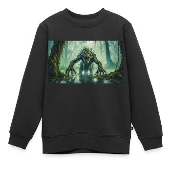 monstre sombre horreur effrayant Halloween effrayant effrayant effrayant - Sweat Premium enfant bio - noir - Devant - AI Model Kid Female (0cm)