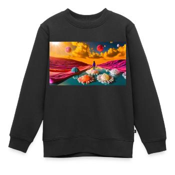 Bonbonplaneten - Kinder Premium Organic Sweatshirt - Schwarz - Vorne - AI Model Kid Female (0cm)