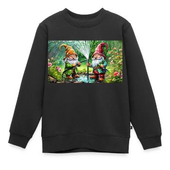 Mignons petits gnomes Vie quotidienne – bataille d’eau - Sweat Premium enfant bio - noir - Devant - AI Model Kid Female (0cm)