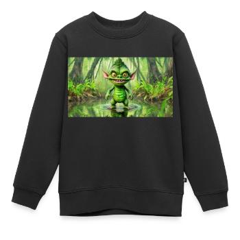 Goblin - Junge niedliche kleine Monster - Kinder Premium Organic Sweatshirt - Schwarz - Vorne - AI Model Kid Female (0cm)
