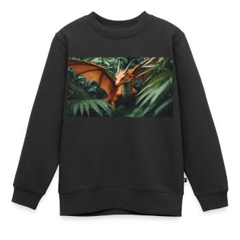 Un dragon vert orange réaliste dans l’outback - Sweat Premium enfant bio - noir - Devant - AI Model Kid Female (0cm)