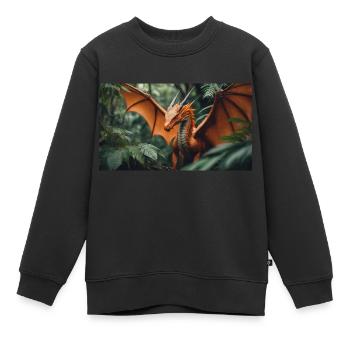 Un dragon vert orange réaliste dans l’outback - Sweat Premium enfant bio - noir - Devant - AI Model Kid Female (0cm)