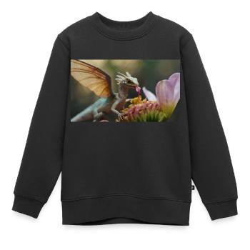 Un petit dragon mignon majestueux et réaliste - Sweat Premium enfant bio - noir - Devant - AI Model Kid Female (0cm)
