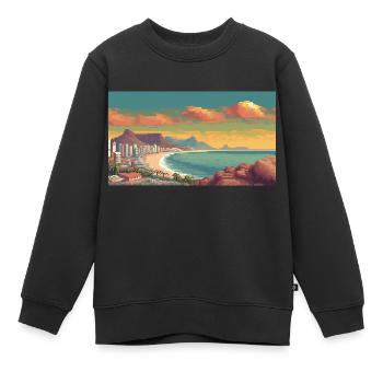 Kapstadt, Südafrika - Pixel Art - Kinder Premium Organic Sweatshirt - Schwarz - Vorne - AI Model Kid Female (0cm)