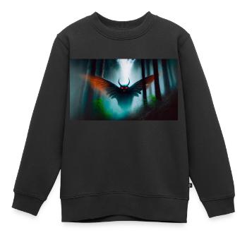 böser Mottenmann in Nordamerika Monster Dark Horror - Kinder Premium Organic Sweatshirt - Schwarz - Vorne - AI Model Kid Female (0cm)