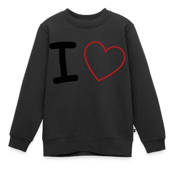 i love - Kinder Premium Organic Sweatshirt - Schwarz - Vorne - AI Model Kid Female (0cm)