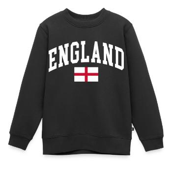 England - Kinder Premium Organic Sweatshirt - Schwarz - Vorne - AI Model Kid Female (0cm)