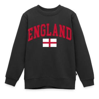 England - Kinder Premium Organic Sweatshirt - Schwarz - Vorne - AI Model Kid Female (0cm)