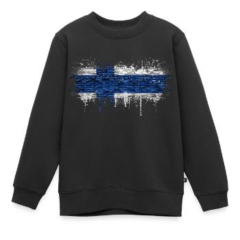 Finlande Suomi helsinki scandinavie viking fine FIN - Sweat Premium enfant bio - noir - Devant - AI Model Kid Female (0cm)