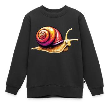 Escargot de vigne Escargot - Sweat Premium enfant bio - noir - Devant - AI Model Kid Female (0cm)