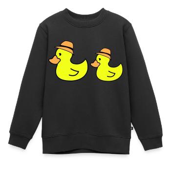enten hut - Kinder Premium Organic Sweatshirt - Schwarz - Vorne - AI Model Kid Female (0cm)