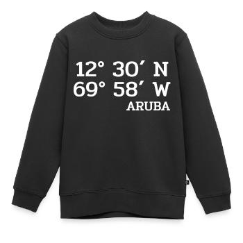 Coordonnateurs Aruba - Coordonnées - Caraïbes - Sweat Premium enfant bio - noir - Devant - AI Model Kid Female (0cm)