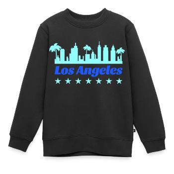Los Angeles - Sweat Premium enfant bio - noir - Devant - AI Model Kid Female (0cm)