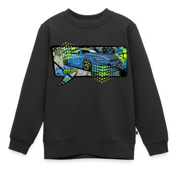 Bulle GTR - Sweat Premium enfant bio - noir - Devant - AI Model Kid Female (0cm)
