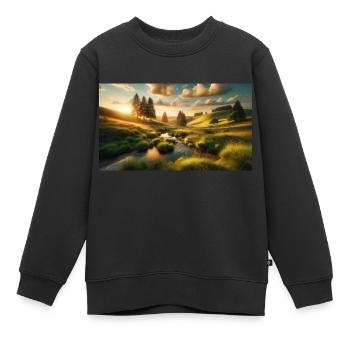 Paysage - Sweat Premium enfant bio - noir - Devant - AI Model Kid Female (0cm)