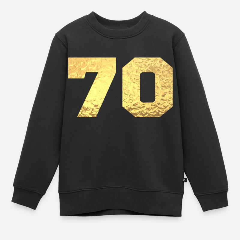 70 paillettes doré - 70e anniversaire - Sweat Premium enfant bio - noir