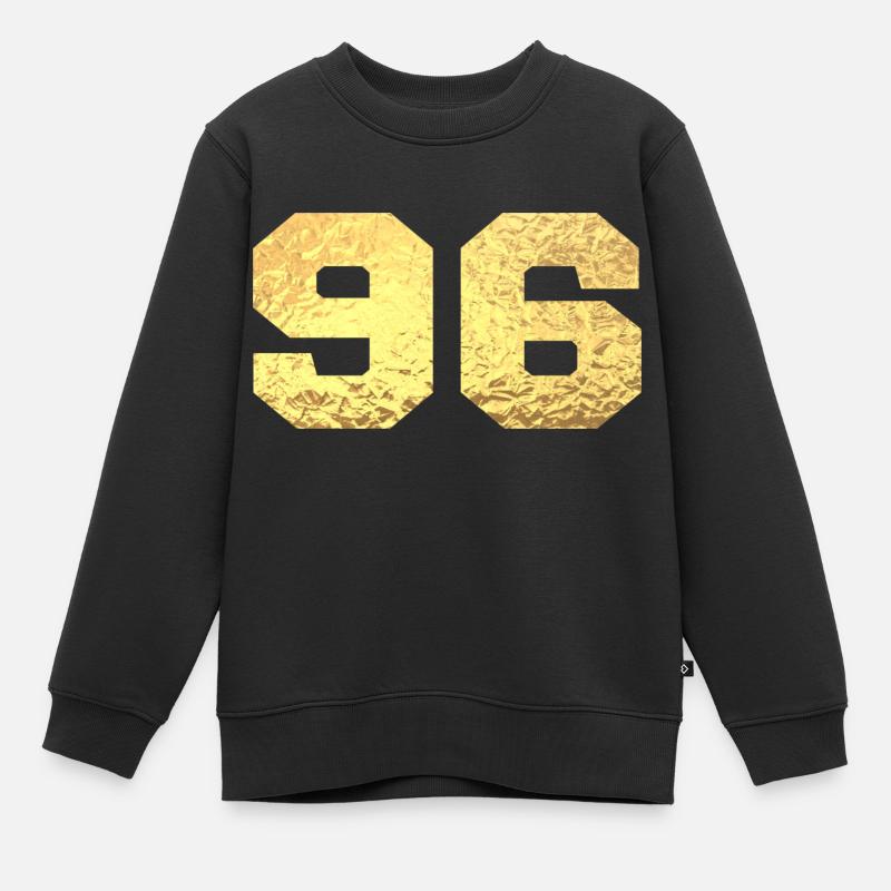 Numéro 96 paillettes doré - 96e anniversaire - Sweat Premium enfant bio - noir