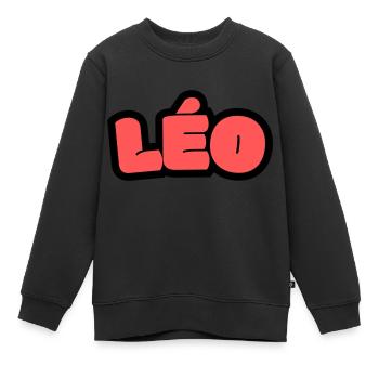 LÉO POLICE - Sweat Premium enfant bio - noir - Devant - AI Model Kid Female (0cm)