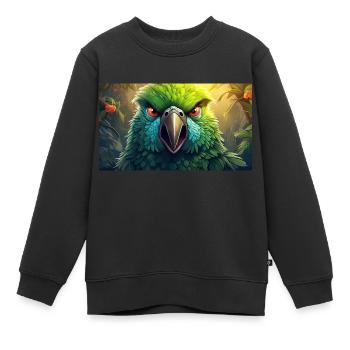 Animaux mignons - perroquet - Sweat Premium enfant bio - noir - Devant - AI Model Kid Female (0cm)