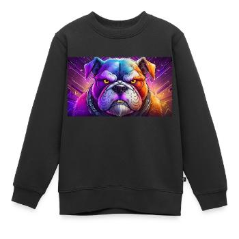 Animaux mignons - bouledogue - Sweat Premium enfant bio - noir - Devant - AI Model Kid Female (0cm)
