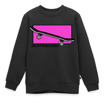 skateboard skater halfpipe sk8 grind skate - Kids Premium Organic Sweatshirt - black - Front - AI Model Kid Female (0cm)