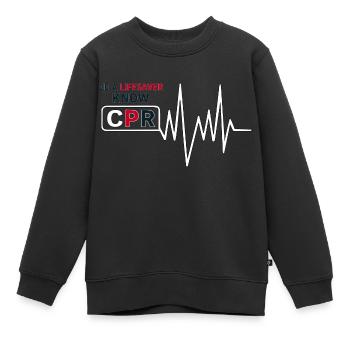 SOYEZ UNE BOUÉE DE SAUVETAGE - Sweat Premium enfant bio - noir - Devant - AI Model Kid Female (0cm)