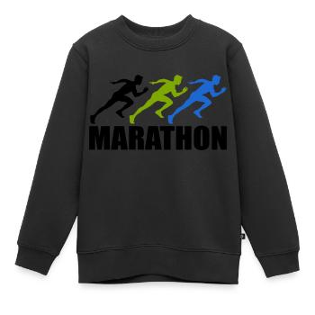 marathon - Kinder Premium Organic Sweatshirt - Schwarz - Vorne - AI Model Kid Female (0cm)