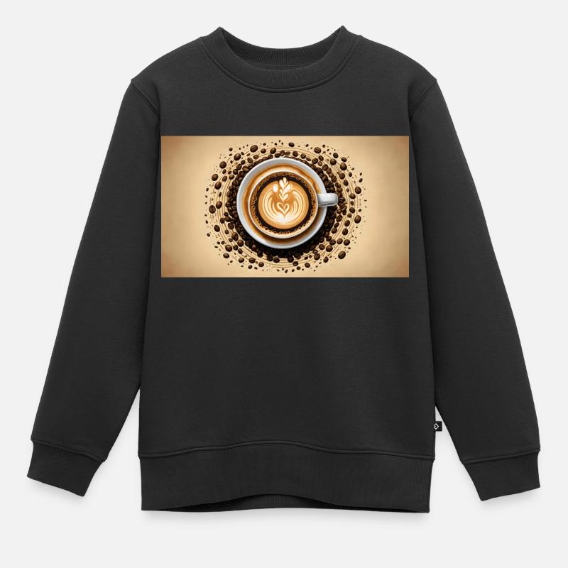 A Coffee Bean Latte from The Coffee Bean - Kids Premium Organic Sweatshirt - black