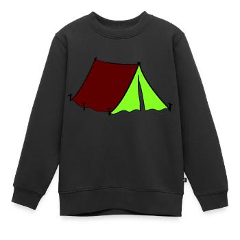 zelt - Kinder Premium Organic Sweatshirt - Schwarz - Vorne - AI Model Kid Female (0cm)