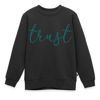 confiance - Sweat Premium enfant bio - noir - Devant - AI Model Kid Female (0cm)