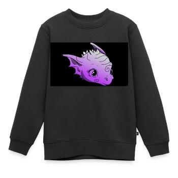 Dragon violet - Sweat Premium enfant bio - noir - Devant - AI Model Kid Female (0cm)