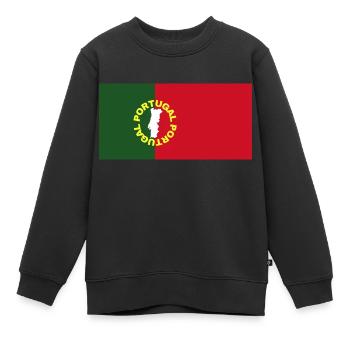 Le Portugal aux couleurs du drapeau portugais - Sweat Premium enfant bio - noir - Devant - AI Model Kid Female (0cm)