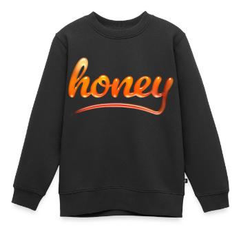 Honig Text Kunst - Kinder Premium Organic Sweatshirt - Schwarz - Vorne - AI Model Kid Female (0cm)