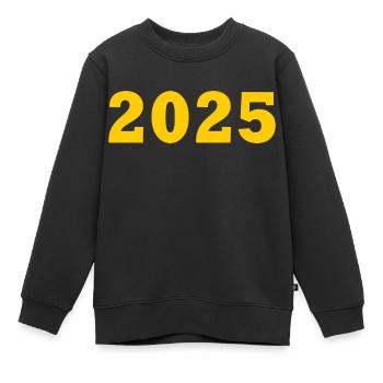 2025 - Kinder Premium Organic Sweatshirt - Schwarz - Vorne - AI Model Kid Female (0cm)