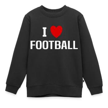Ich liebe Fußball - Kinder Premium Organic Sweatshirt - Schwarz - Vorne - AI Model Kid Female (0cm)