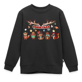 5 niedliche Tierchen - Kinder Premium Organic Sweatshirt - Schwarz - Vorne - AI Model Kid Female (0cm)