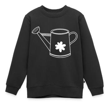 Arrosoir Jardin Dessiné - Sweat Premium enfant bio - noir - Devant - AI Model Kid Female (0cm)