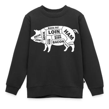Pig Schwein - Kinder Premium Organic Sweatshirt - Schwarz - Vorne - AI Model Kid Female (0cm)