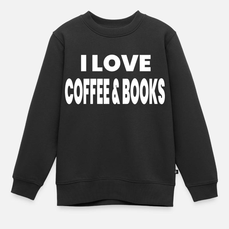 Kaffee - Kinder Premium Organic Sweatshirt - Schwarz