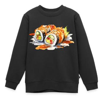 Sushi - Sweat Premium enfant bio - noir - Devant - AI Model Kid Female (0cm)