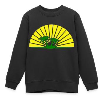 2 Palmen Insel Strand Urlaub Sonne Strahlen Meer - Kinder Premium Organic Sweatshirt - Schwarz - Vorne - AI Model Kid Female (0cm)