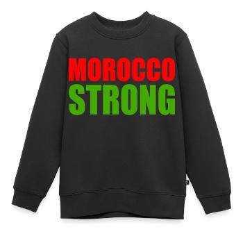 Morocco strong - Sweat Premium enfant bio - noir - Devant - AI Model Kid Female (0cm)