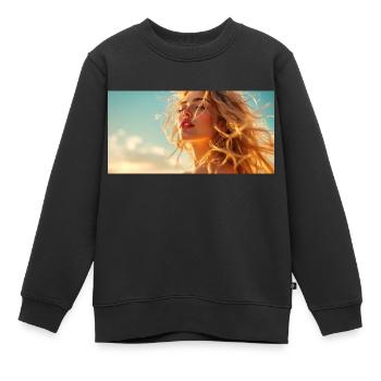 Luna Sunshine Pic 2 - Sweat Premium enfant bio - noir - Devant - AI Model Kid Female (0cm)