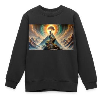 Der Weg nach oben - Kinder Premium Organic Sweatshirt - Schwarz - Vorne - AI Model Kid Female (0cm)