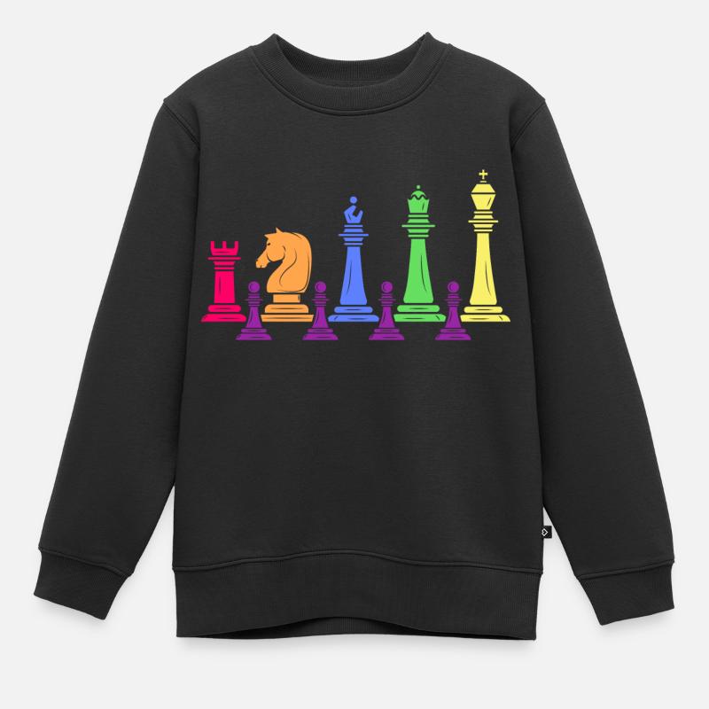 Échecs Échec et mat Joueur d’échecs Famille d’échecs - Sweat Premium enfant bio - noir