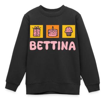 Vorname Bettina - Kinder Premium Organic Sweatshirt - Schwarz - Vorne - AI Model Kid Female (0cm)