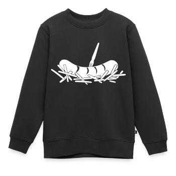 Frites currywurst - Sweat Premium enfant bio - noir - Devant - AI Model Kid Female (0cm)