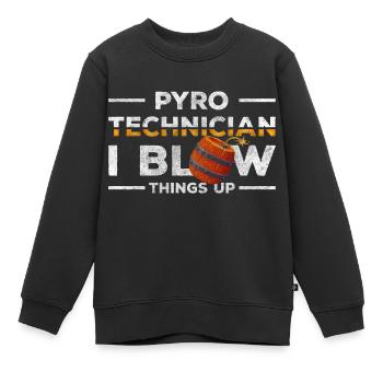 Pyro Bunt Brennen Sicherheit - Kinder Premium Organic Sweatshirt - Schwarz - Vorne - AI Model Kid Female (0cm)