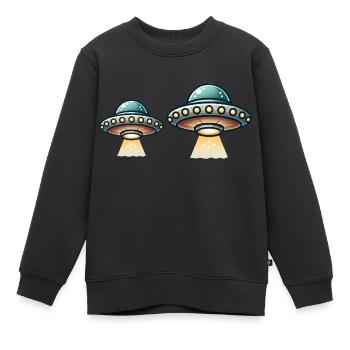 ovni 2 - Sweat Premium enfant bio - noir - Devant - AI Model Kid Female (0cm)